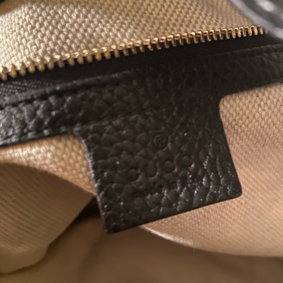 Gucci Hobo Soho Shoulder Chain Tote Bag Black Leather Satchel - Picture 4 of 9